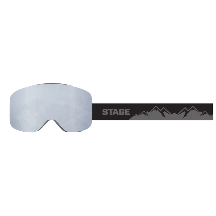 STAGE Frameless Prop Ski Goggle w/ Mirror Chrome Smoke Lens