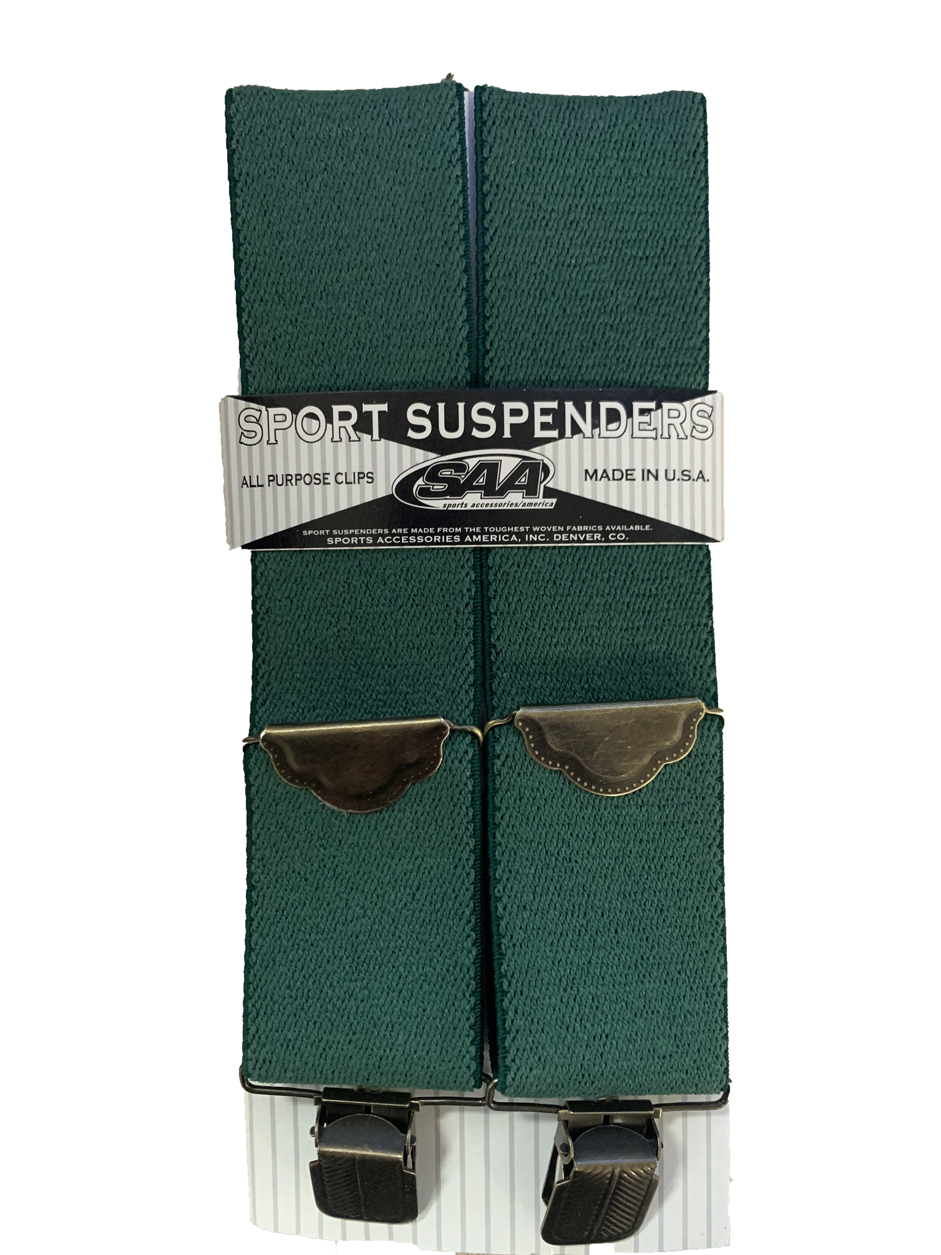 SAA Adult Universal Sport Suspenders - Green - OSFA