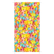 100% polyester microfiber. Moister Wicking One size fits most. Protection from sun.  Protection from Harsh Winds. Quick drying.  Weighs 1.1 ounce. Machine washable.