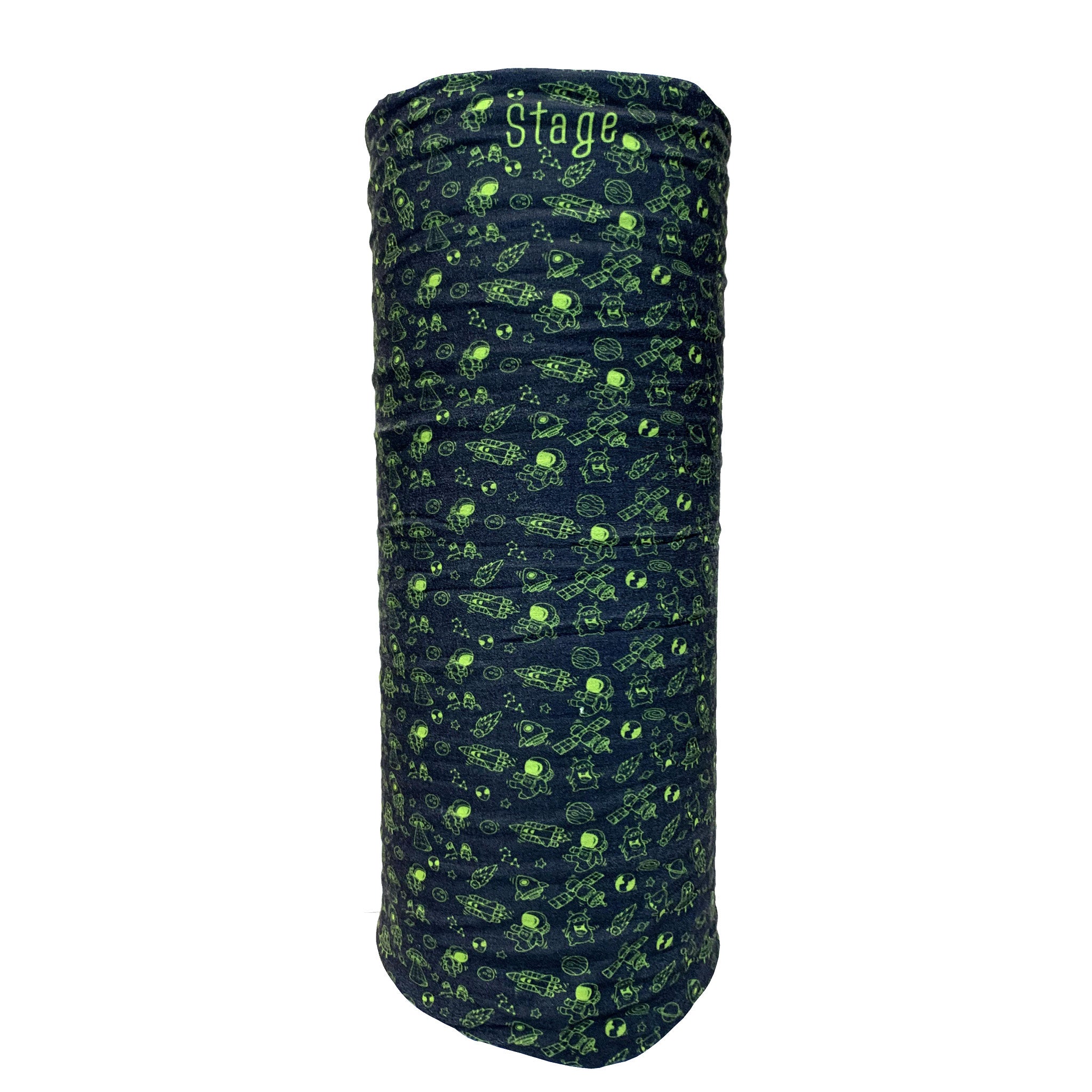 STAGE Jr Face Tube - Neon Invader - Fleece - Jr Small (4-7)