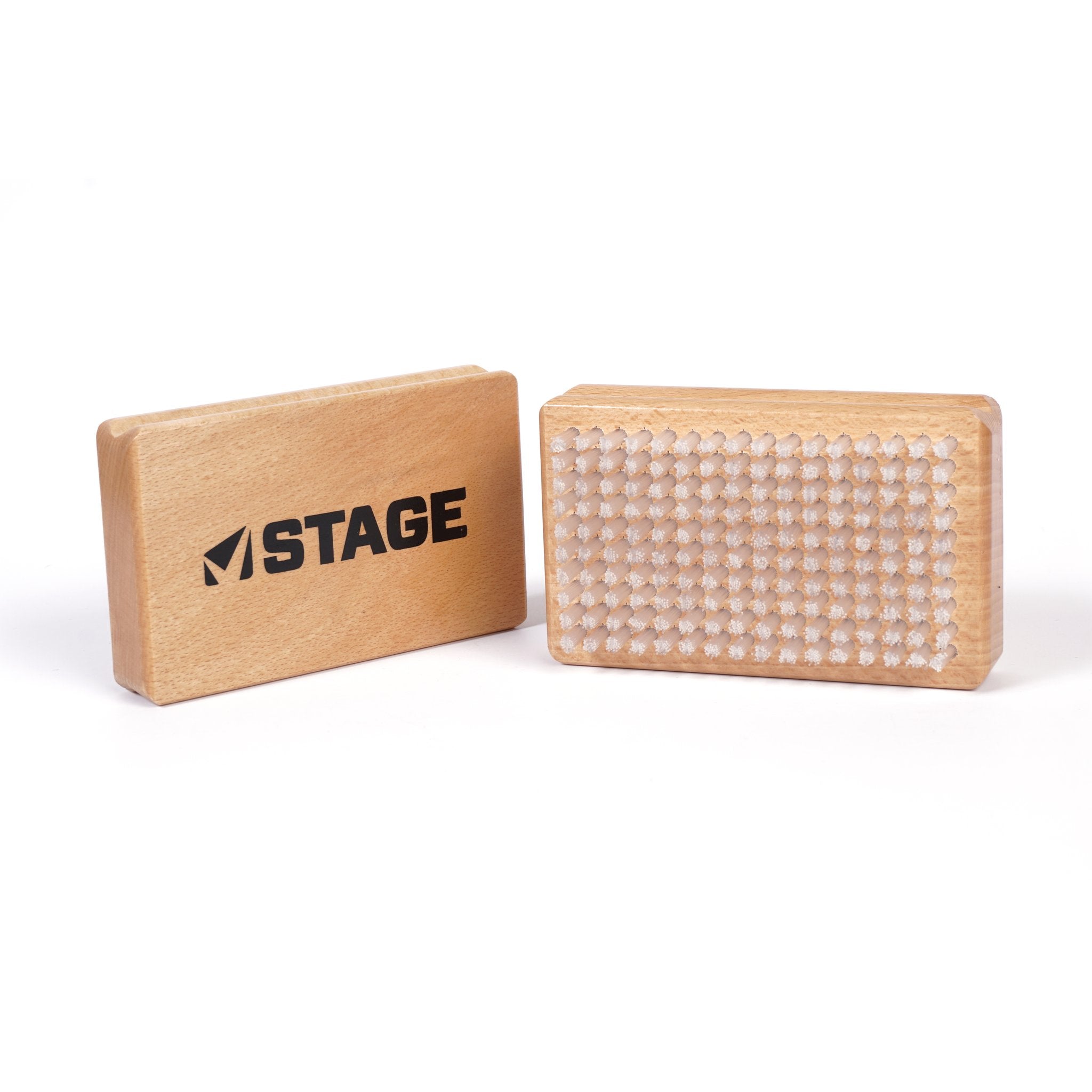 The STAGE Nylon Ski Tuning Brush is a versatile tool that both removes excessive wax and begins to polish the base of the ski.