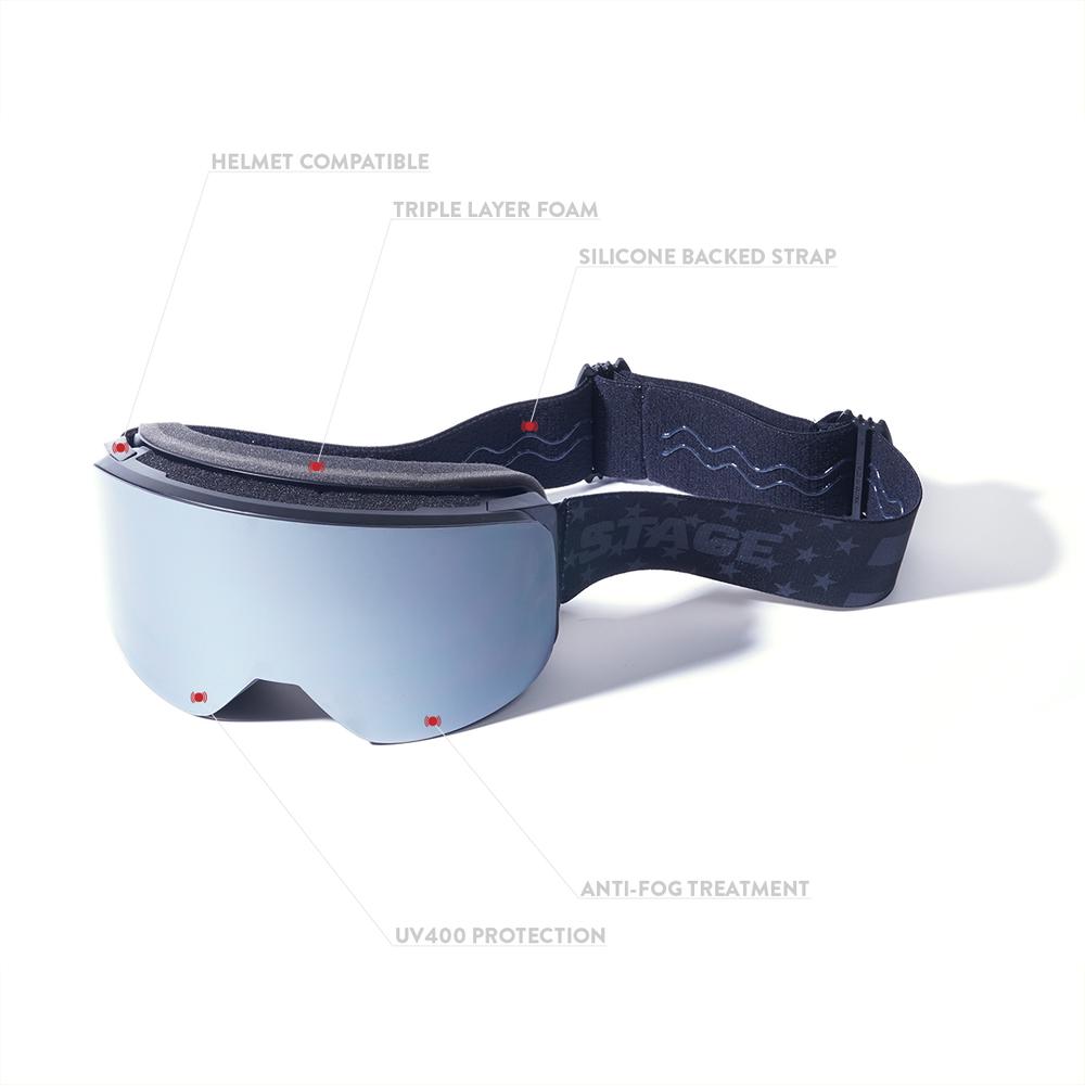 The STAGE Propnetic Goggle offers nothing but the best! This magnetic goggle comes with 2 Lenses (Low Light & High Light), Triple Layer Foam, Anti-Fog, UV400 Protection, & More. 
