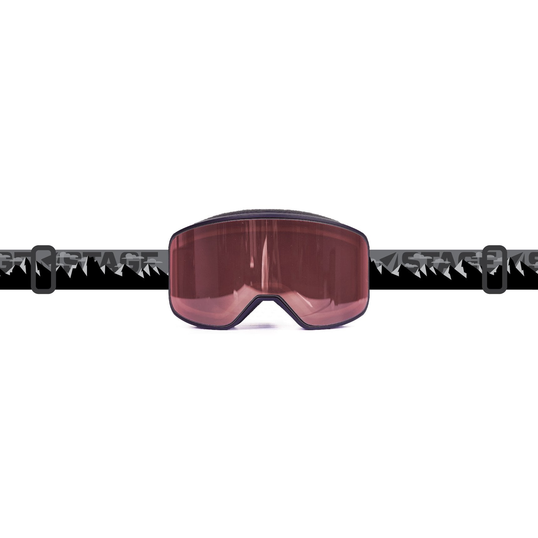 UV400 Protection Rose  Triple Layer Foam Anti-Fog Silicone Backed Strap Helmet Compatib