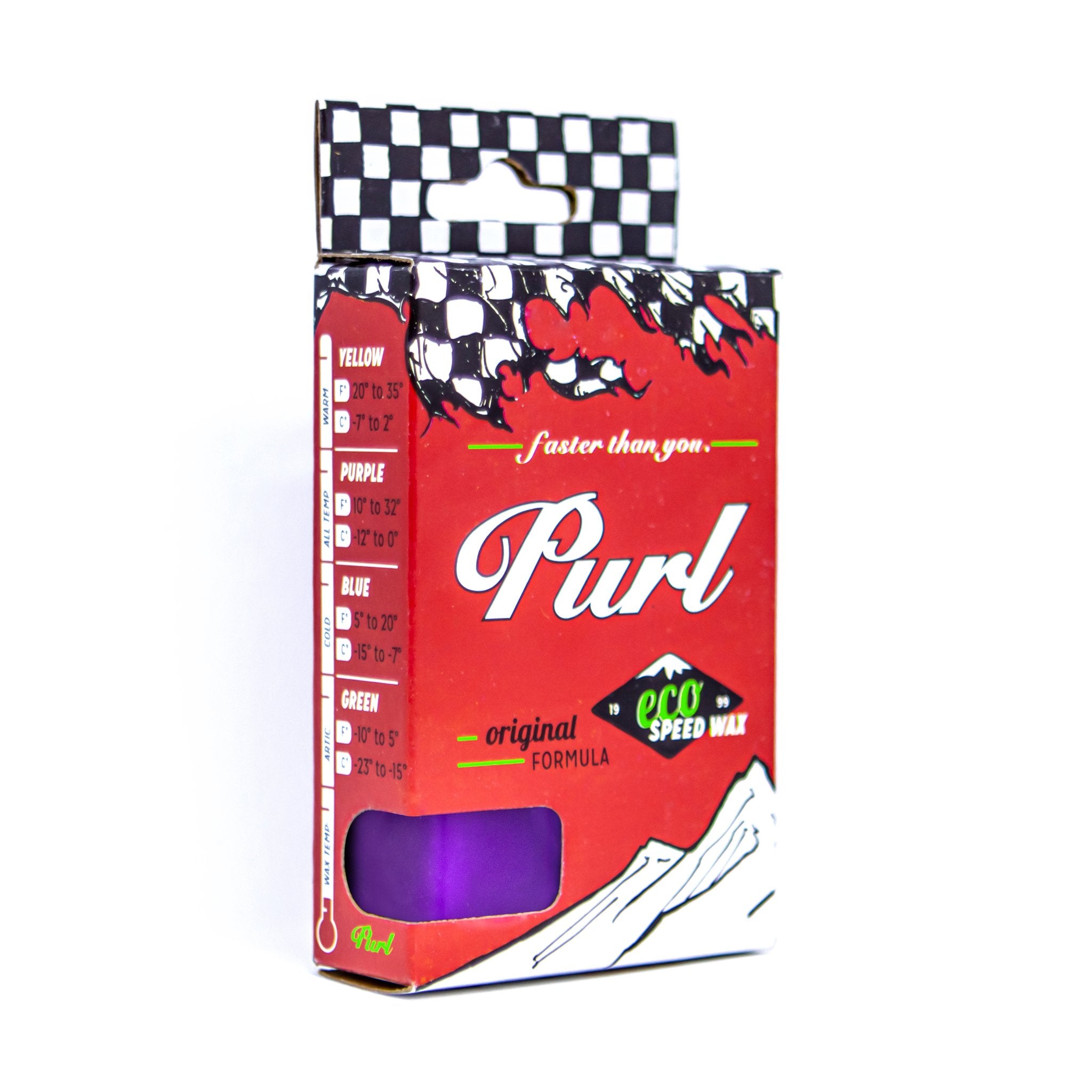 Purl Wax Purple All-Temperature Ski and Snowboard Wax Bar, ideal for optimizing speed and performance