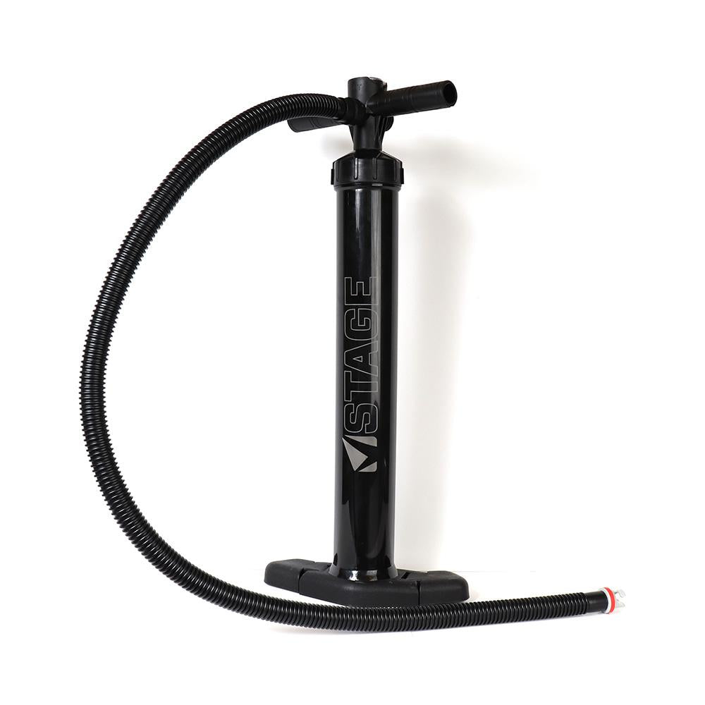 Double Action & Single Action Lever Fold-Up Feet Removable Screw-In Handles High Efficiency Hose and Gasket Pressure Gauge that reads 4psi - 29psi Inflate & Deflate Modes﻿
