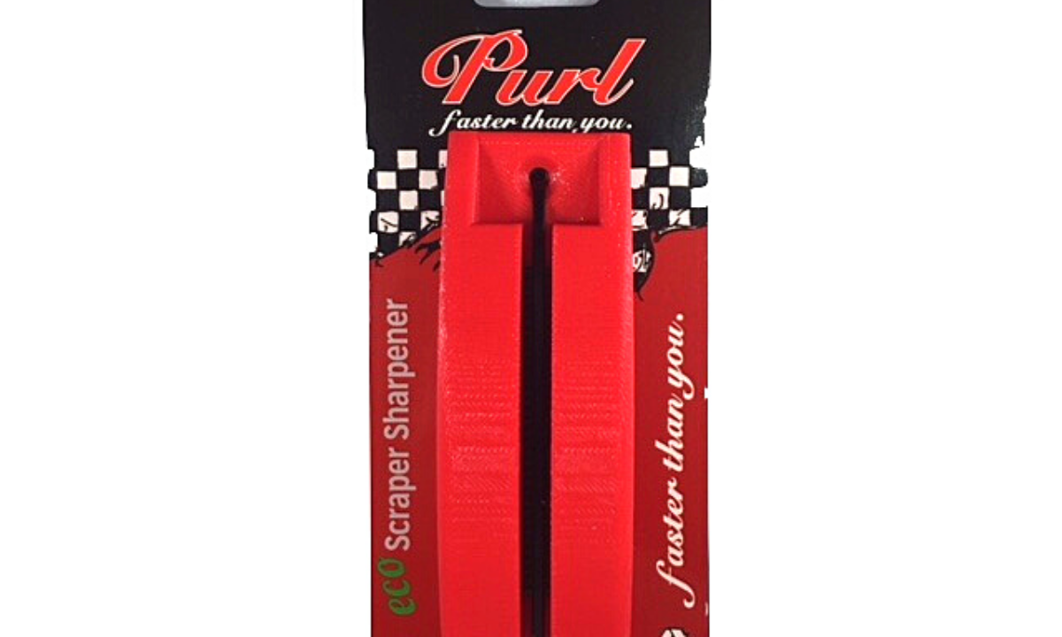 Purl Scraper Sharpener for removing ski wax from wax scrapers