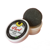 Product shot of an opened Purl Sunflower Speed Paste for ski and snowboard waxing/maintenance.