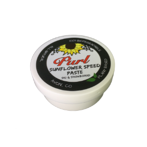 Product shot of Purl All-Natural Sunflower Speed Paste container for skis and snowboards.