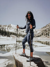 Hiking with trekking poles aids in removing stress from your joints, help with balance and stability, encourages better hiking posture, and can help increase your hiking speed Stage trekking poles easily adjust with tool-free, flip-lock levers. Poles adjust between 25" (63.5cm) and 53" (134.6cm). they easily pack down to fit in luggage or a backpack when not is use