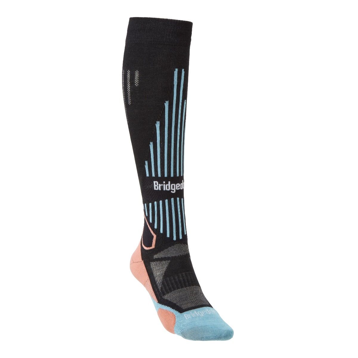 Bridgedale Lightweight Merino Performance - Women's Ski Sock - Coral/Black