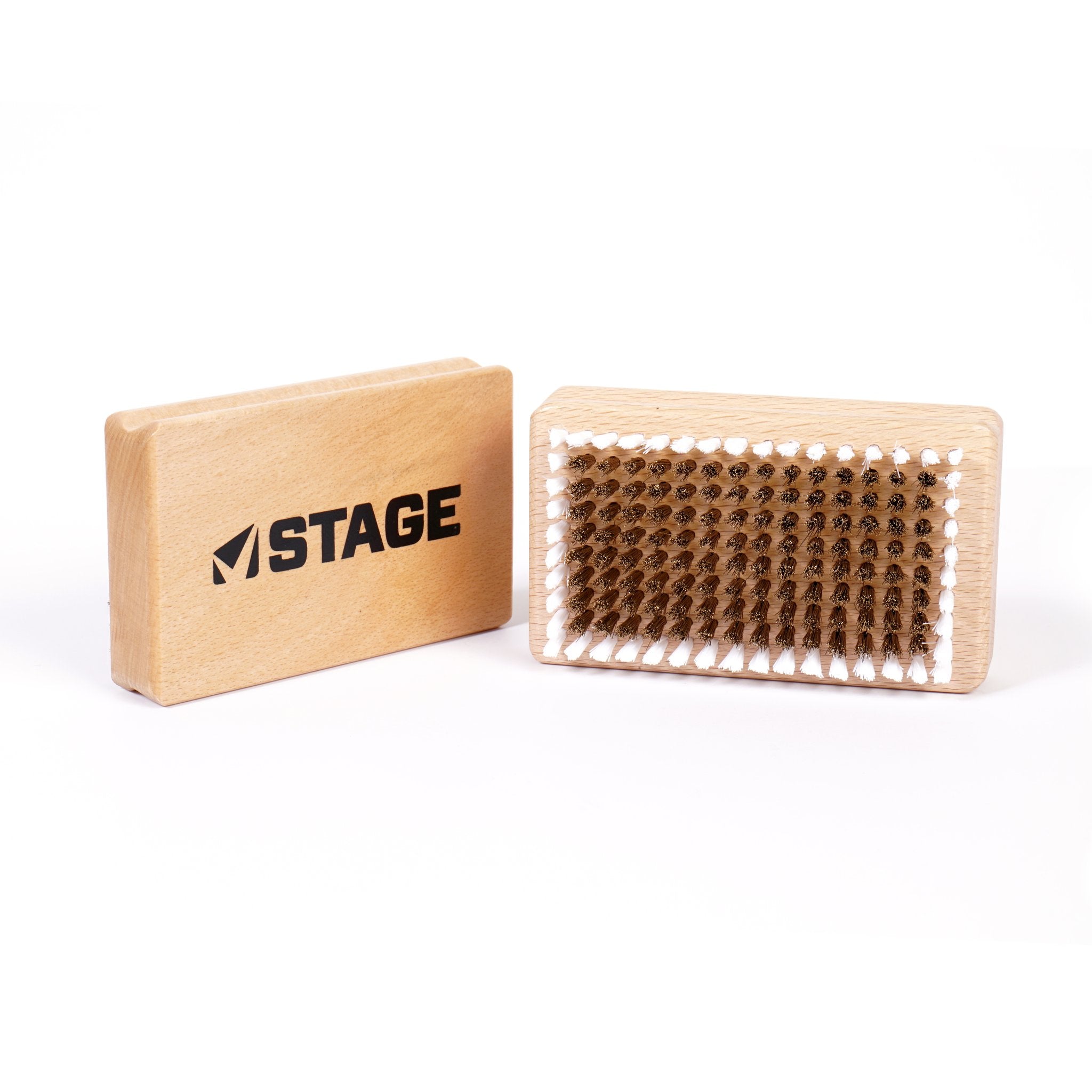 Ergonomic Wood Grip Coarse Stiff Brass Bristles Outer Ring of Soft Nylon Bristles Perfect for ski prepping and cleaning