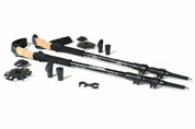 Hiking with trekking poles aids in removing stress from your joints, help with balance and stability, encourages better hiking posture, and can help increase your hiking speed Stage trekking poles easily adjust with tool-free, flip-lock levers. Poles adjust between 25" (63.5cm) and 53" (134.6cm). they easily pack down to fit in luggage or a backpack when not is use