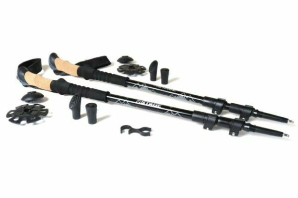 Hiking with trekking poles aids in removing stress from your joints, help with balance and stability, encourages better hiking posture, and can help increase your hiking speed Stage trekking poles easily adjust with tool-free, flip-lock levers. Poles adjust between 25" (63.5cm) and 53" (134.6cm). they easily pack down to fit in luggage or a backpack when not is use