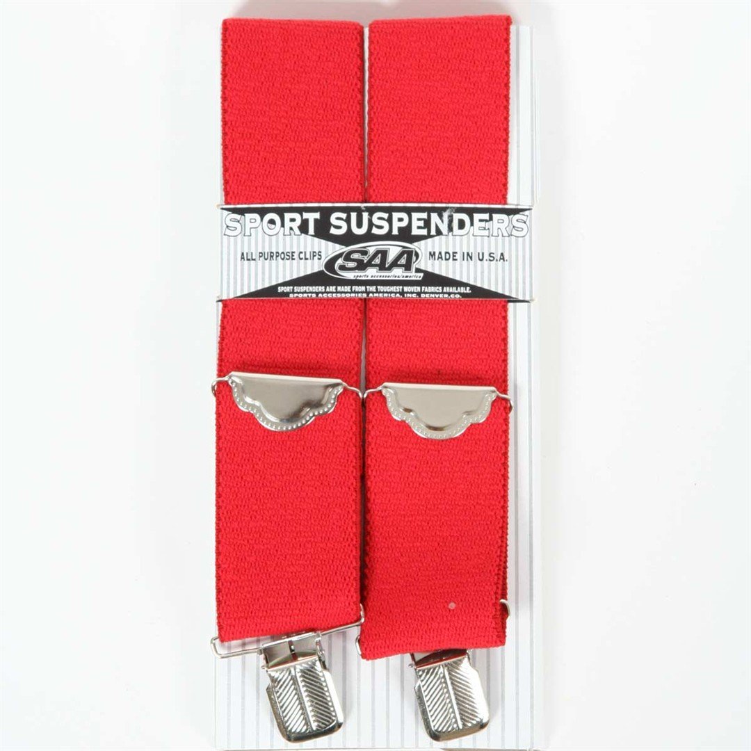 SAA Adult Universal Sport Suspenders - Red - OSFA